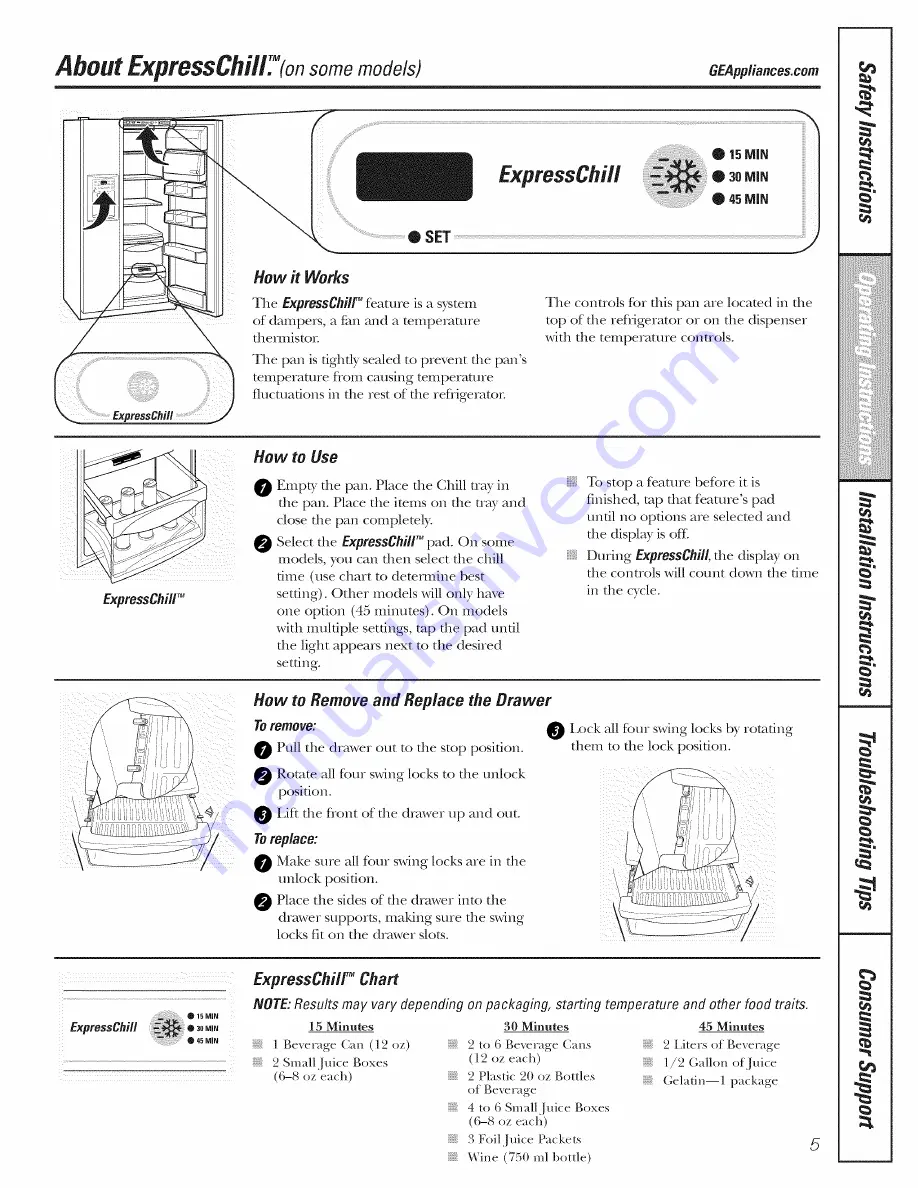 GE GSS25LSWJSS and Owner'S Manual And Installation Download Page 5