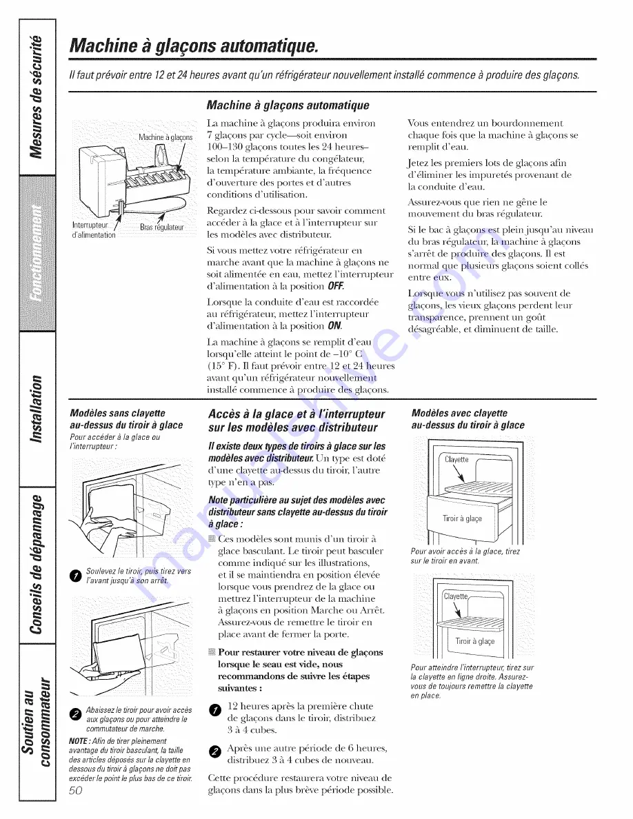 GE GSS25LSWJSS and Owner'S Manual And Installation Download Page 50