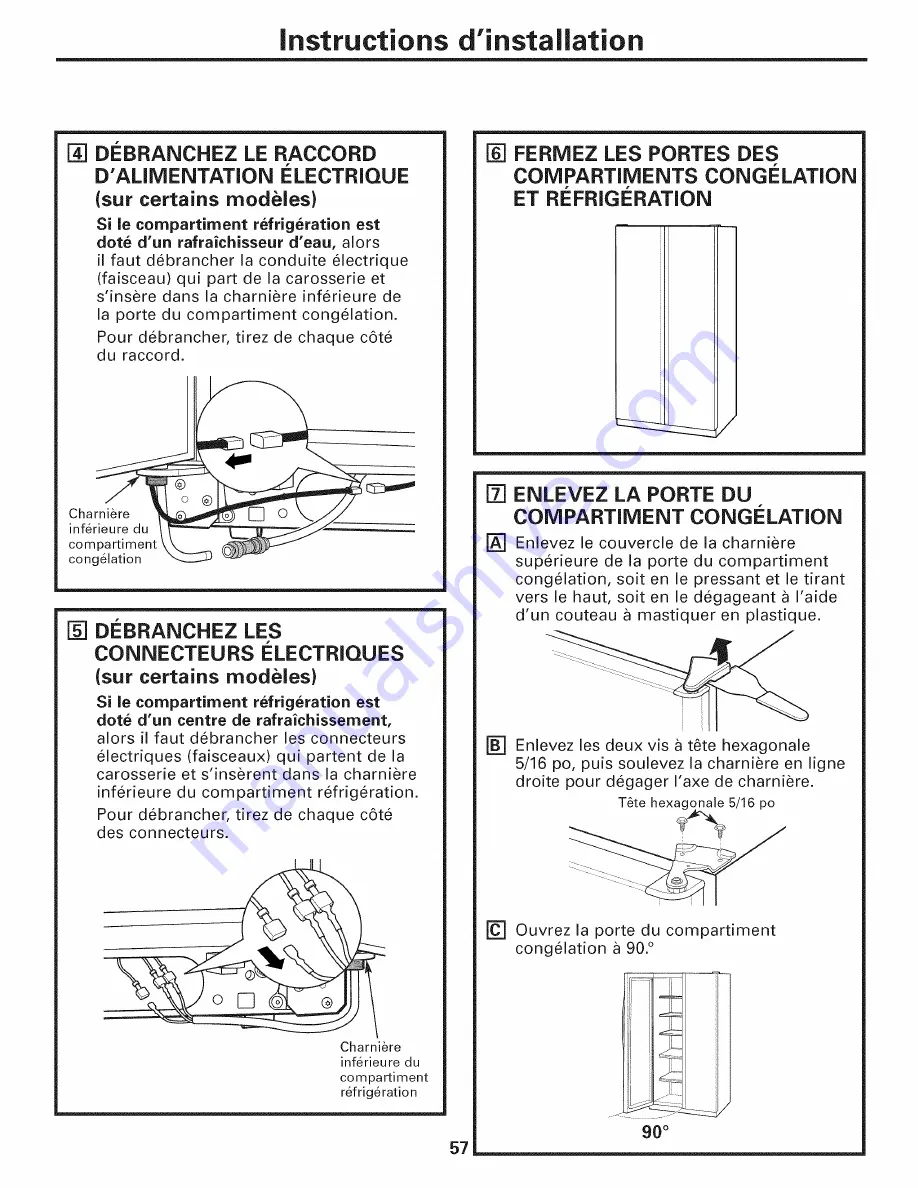 GE GSS25LSWJSS and Owner'S Manual And Installation Download Page 57