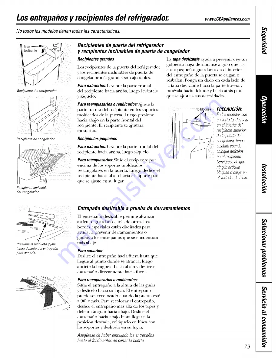 GE GSS25TGPECC and Owner'S Manual And Installation Download Page 79