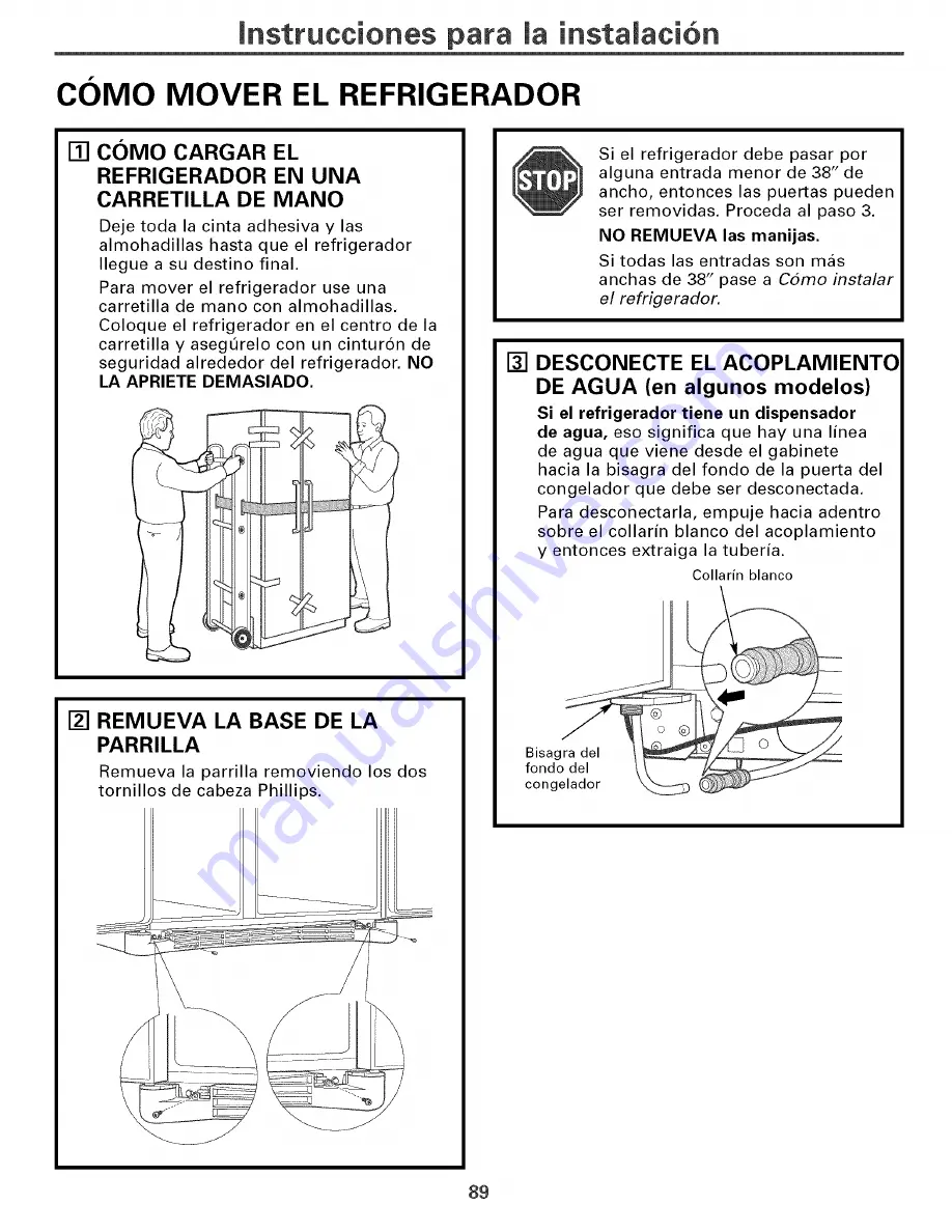 GE GSS25TGPECC and Owner'S Manual And Installation Download Page 89