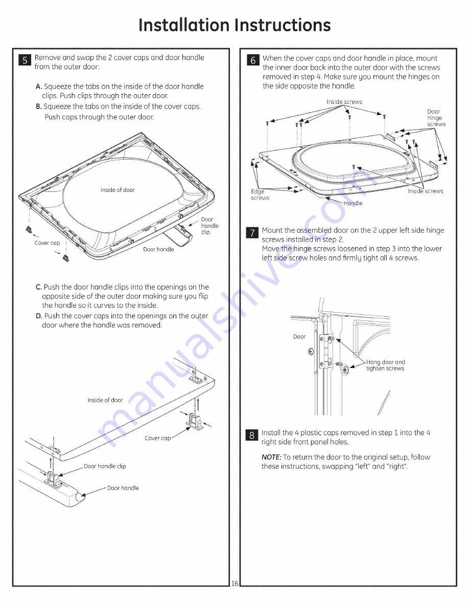 GE GTDP740ED0WW Installation Instructions Manual Download Page 16