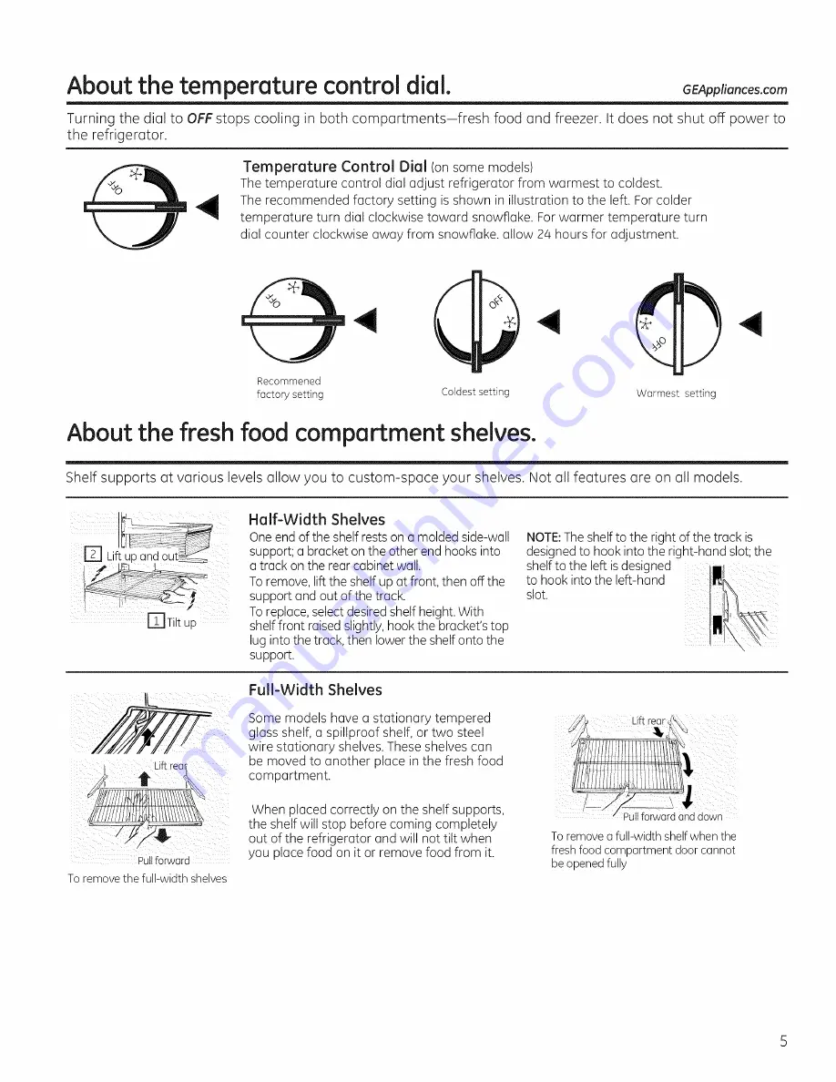 GE GTH18CCEHRBB Owner'S Manual And Installation Instructions Download Page 5