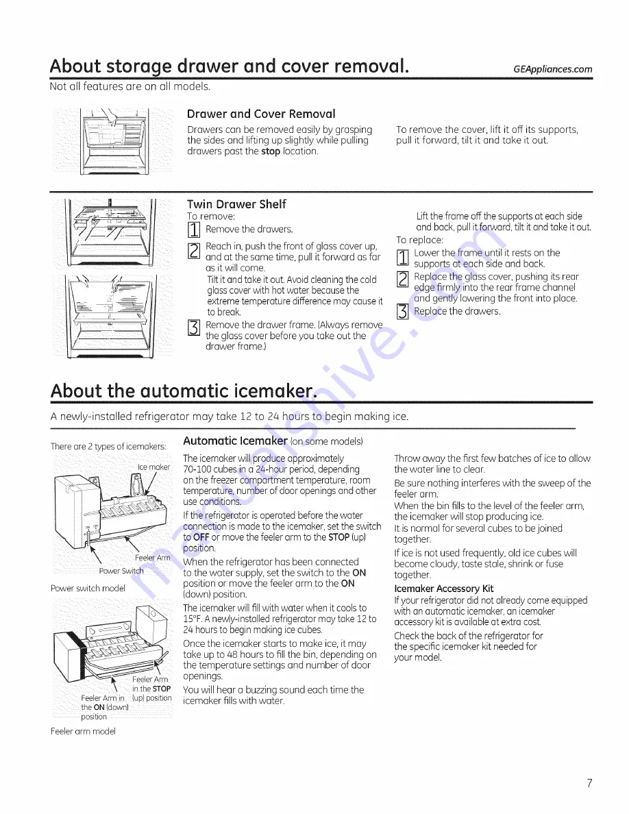 GE GTH18CCEHRBB Owner'S Manual And Installation Instructions Download Page 7