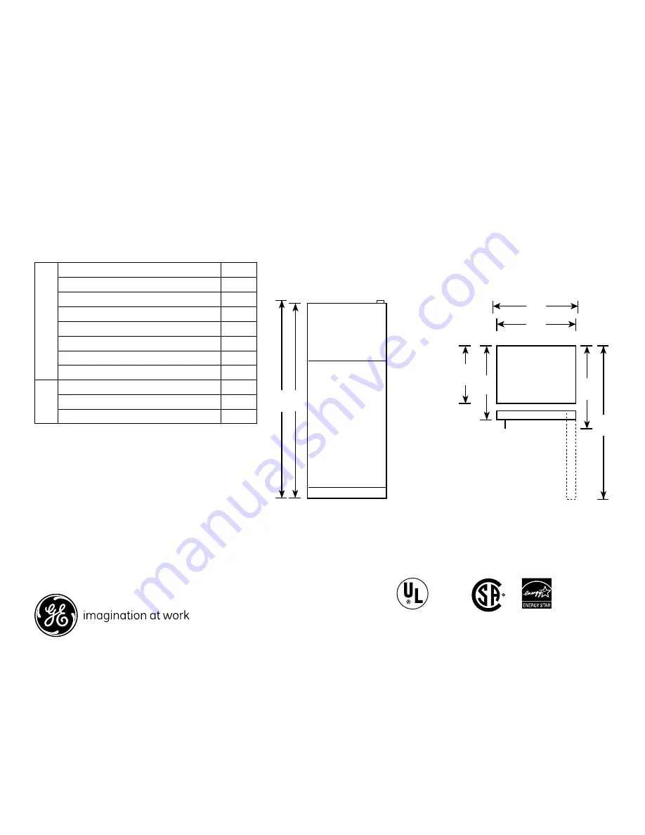 GE GTH18HBT Dimensions And Installation Information Download Page 1