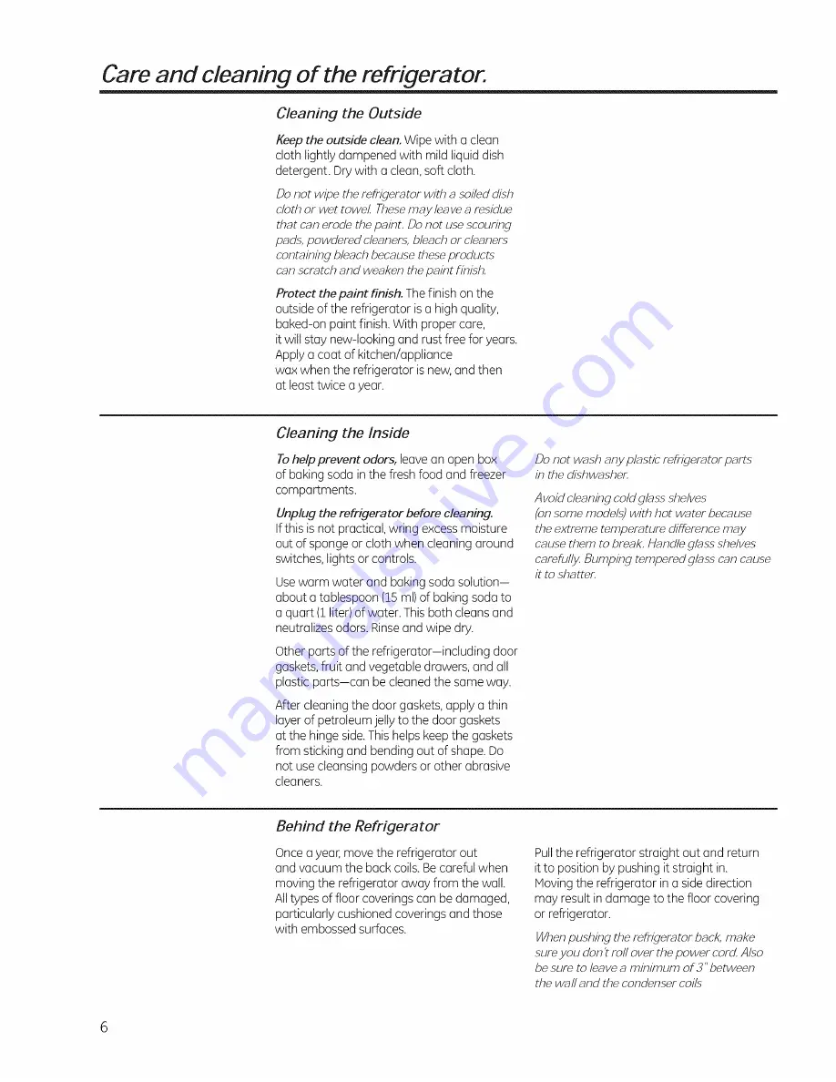 GE GTL12 Owner'S Manual And Installation Instructions Download Page 6