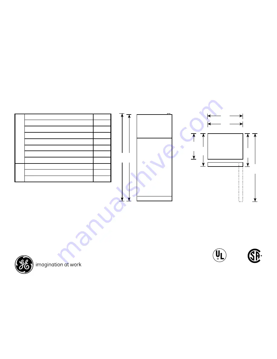 GE GTS16DBELWW Dimensions And Installation Information Download Page 1