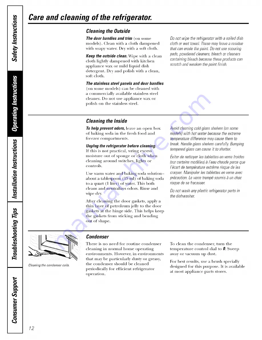 GE GTS17BCSRCC and Owner'S Manual And Installation Instructions Download Page 12