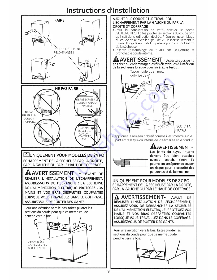 GE GTUN275EM2WW Installation Instructions Manual Download Page 21