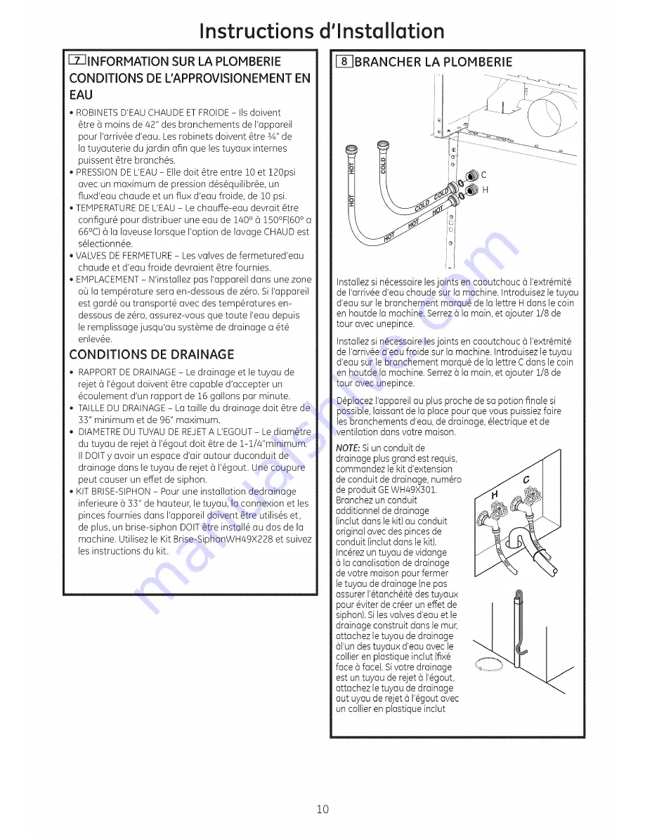 GE GTUP240EM1WW Installation Instructions Manual Download Page 22