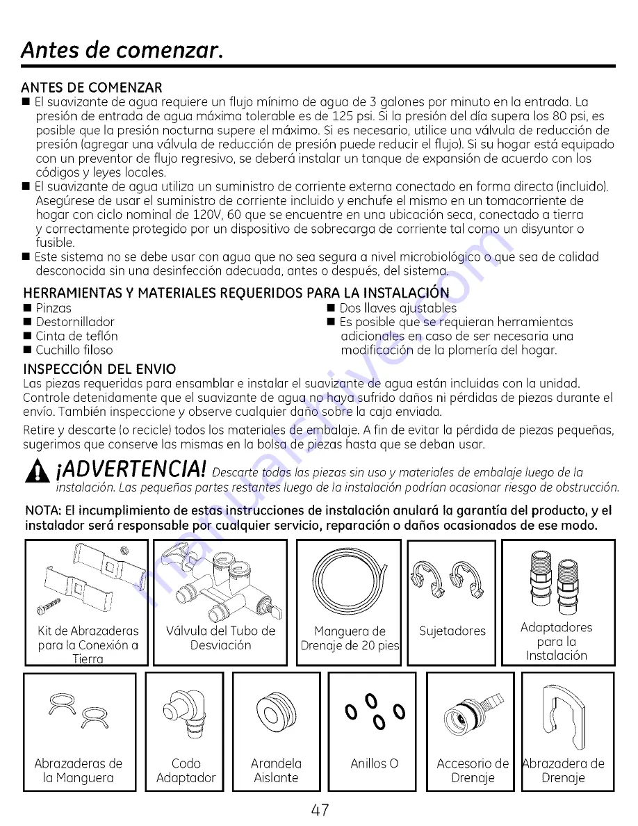 GE GXSH40V Owner'S Manual And Installation Instructions Download Page 47