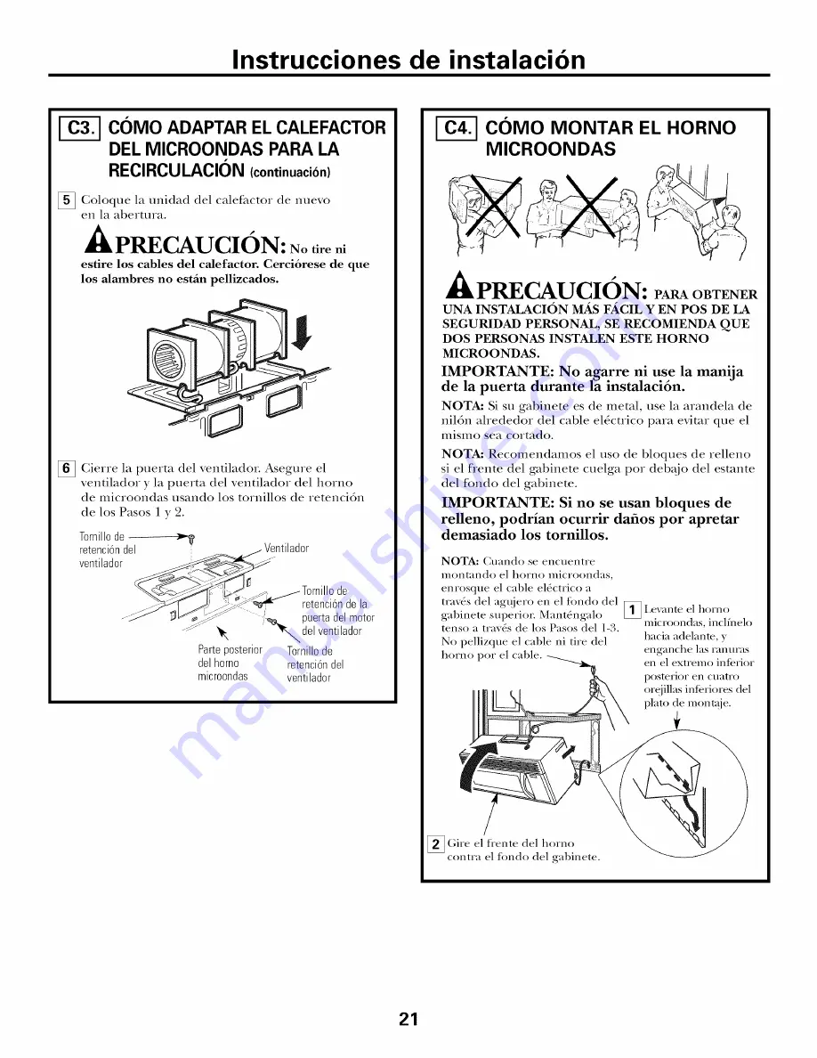 GE HVM1540DP2BB Installation Instructions Manual Download Page 45