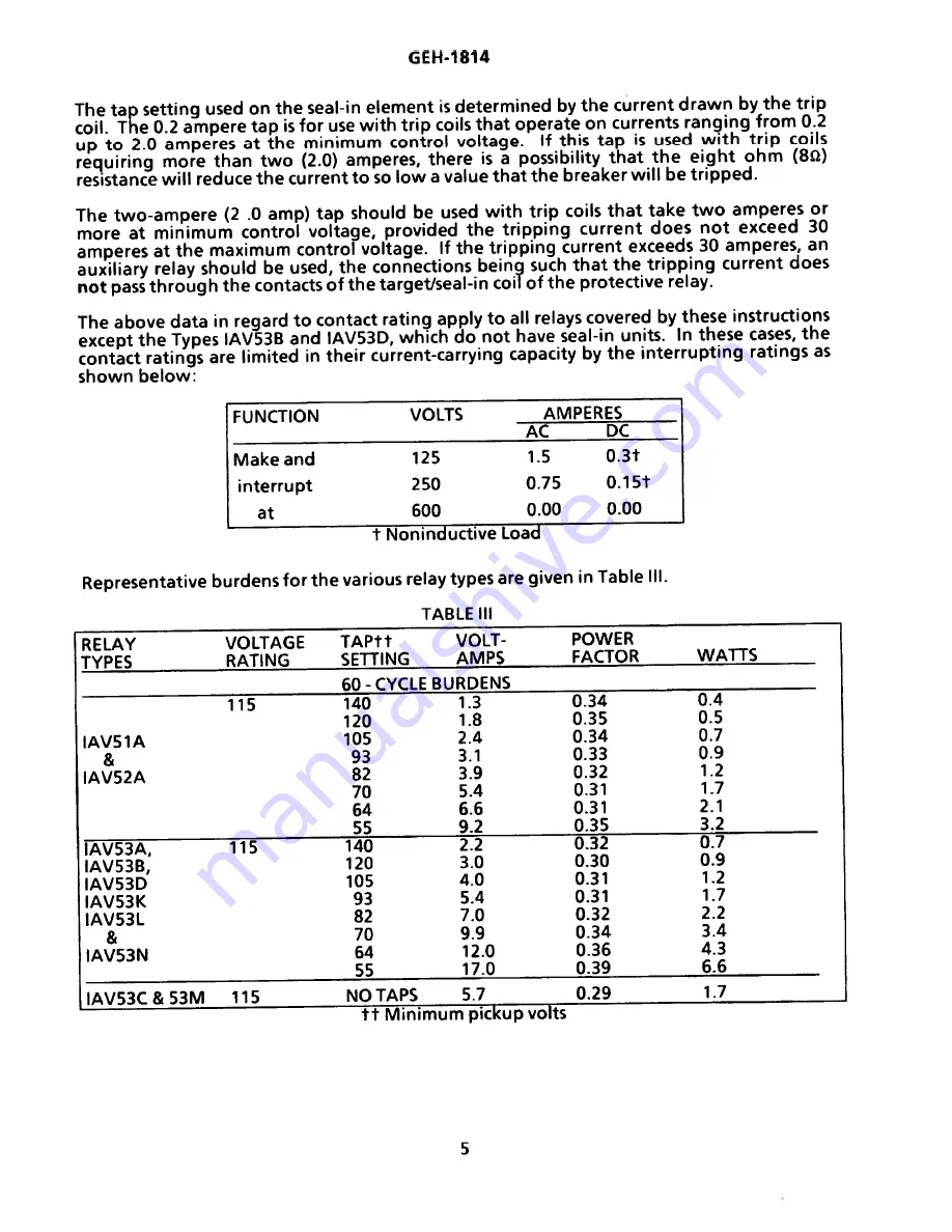 GE IAV53E Instructions Manual Download Page 7