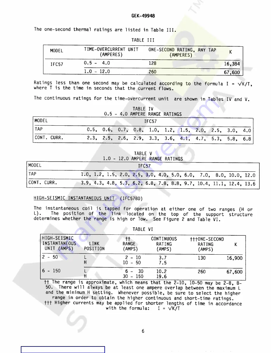 GE IFC57AD Instructions Manual Download Page 6