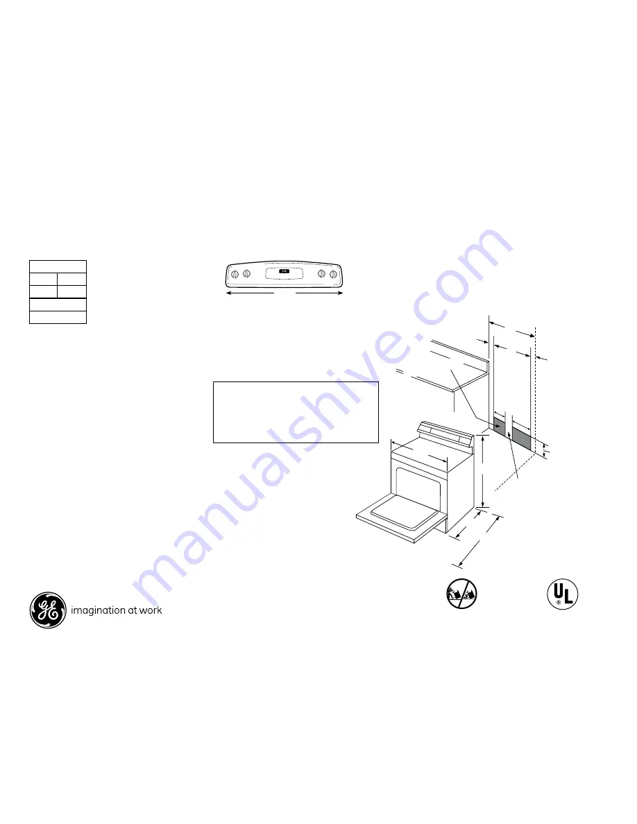 GE JB400SP Dimensions And Installation Information Download Page 1