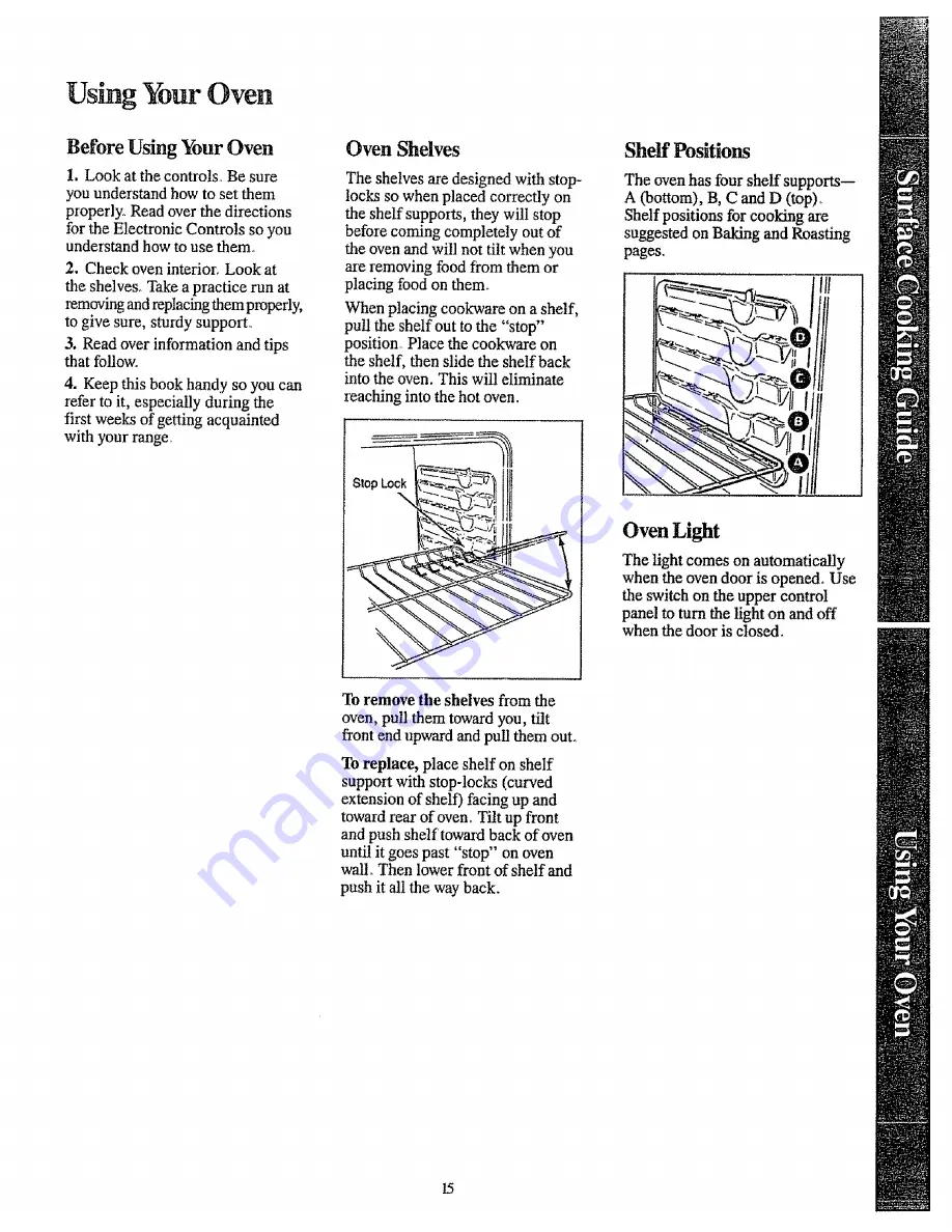 GE JB553G Use And Care & Installation Manual Download Page 15