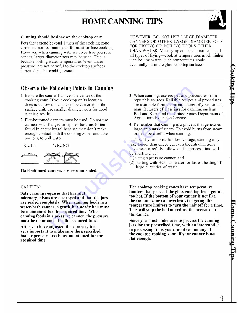 GE JB575GR Use And Care Manual Download Page 9