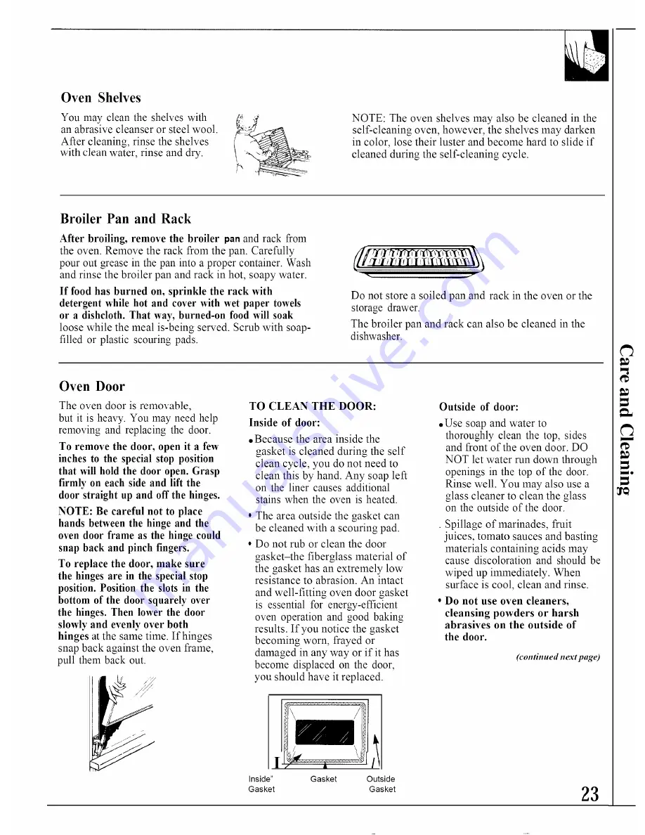 GE JB575GR Use And Care Manual Download Page 23