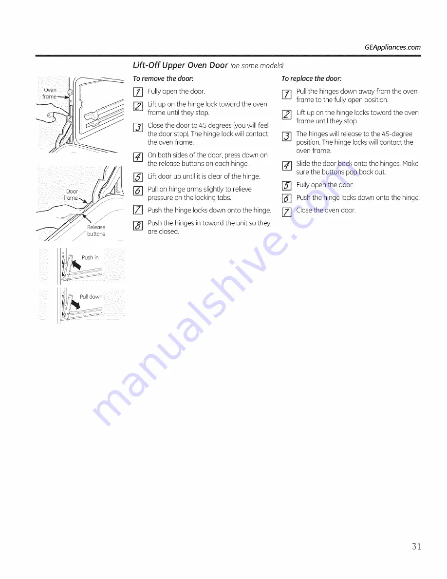 GE JB705DT1BB Owner'S Manual Download Page 31