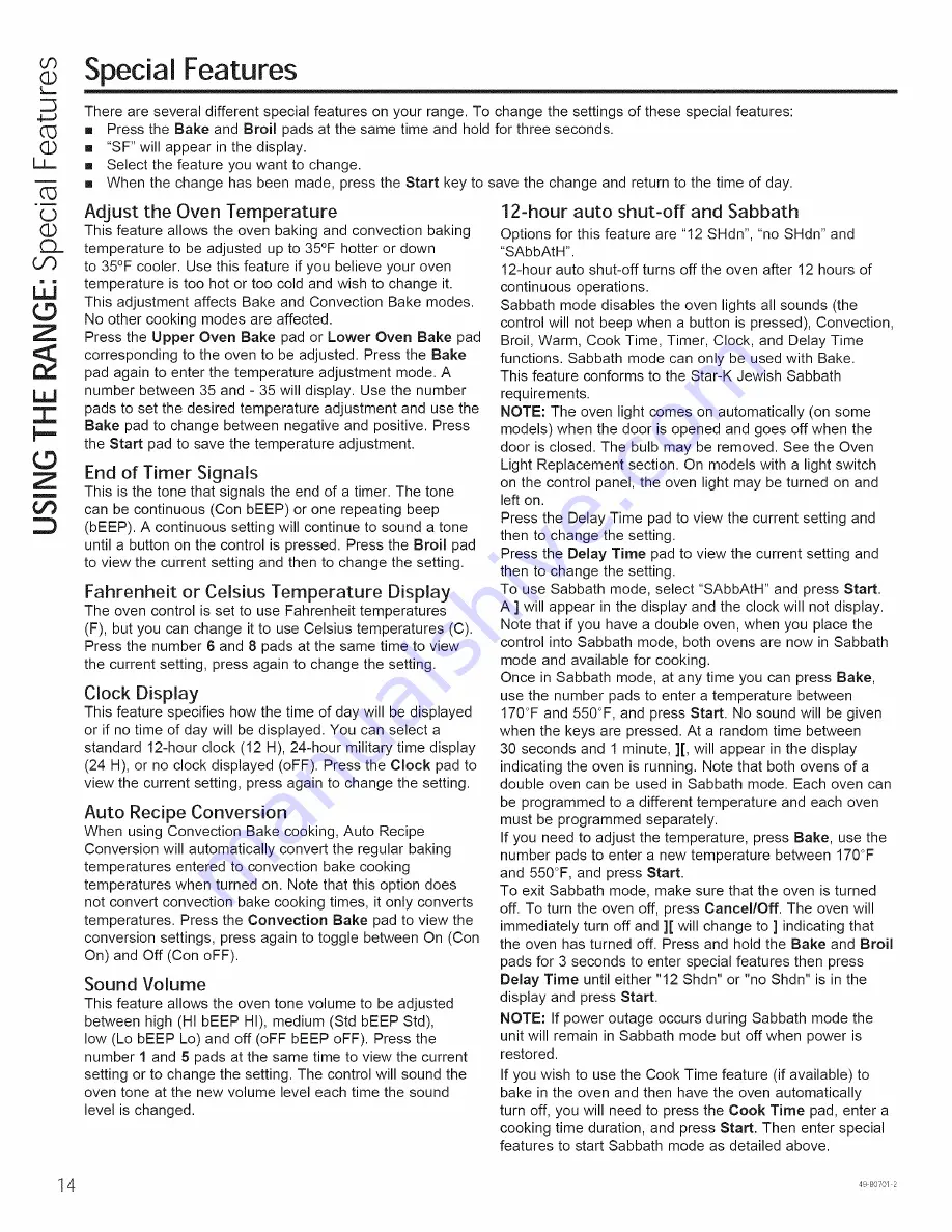 GE JB850 Owner'S Manual Download Page 14