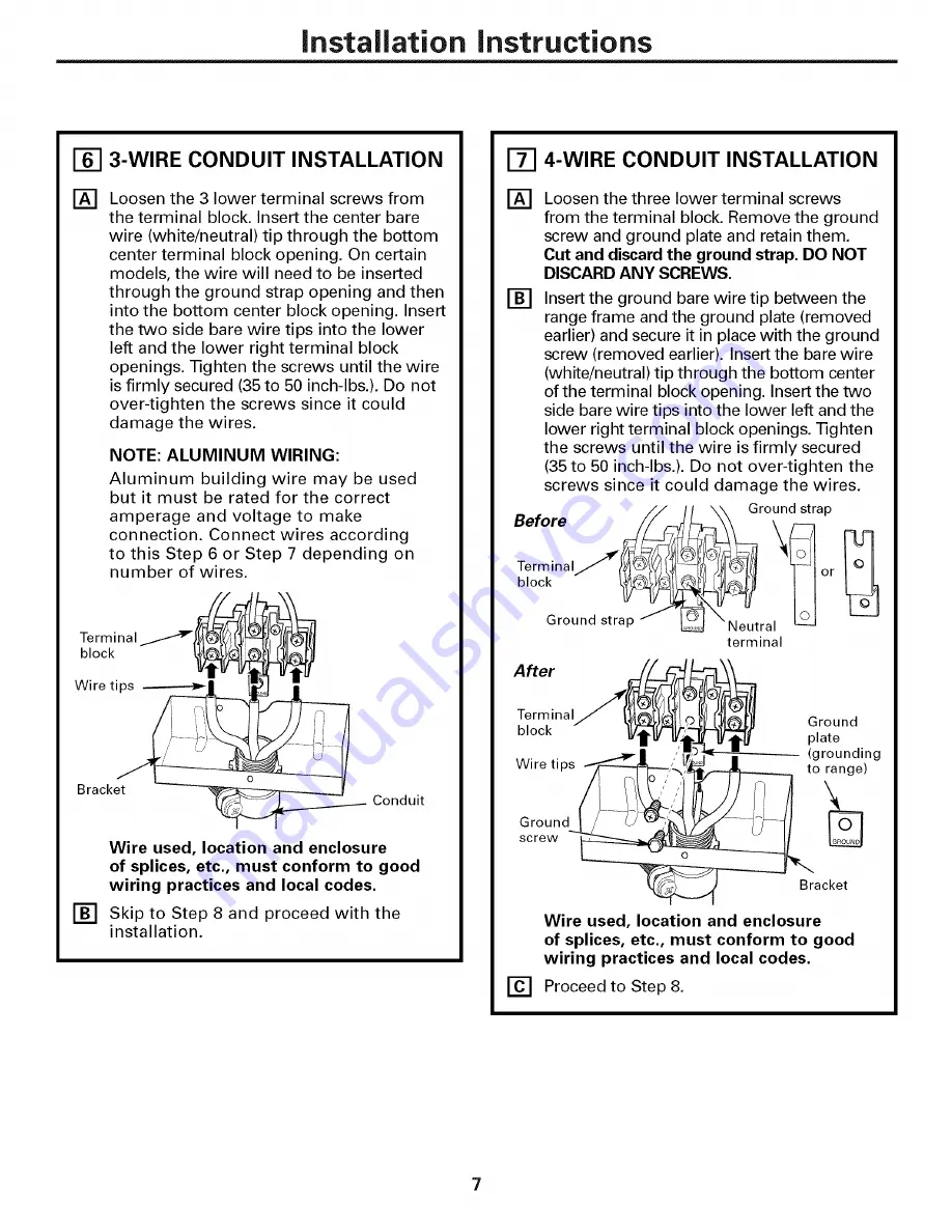 GE JB9 Installation Instructions Manual Download Page 7