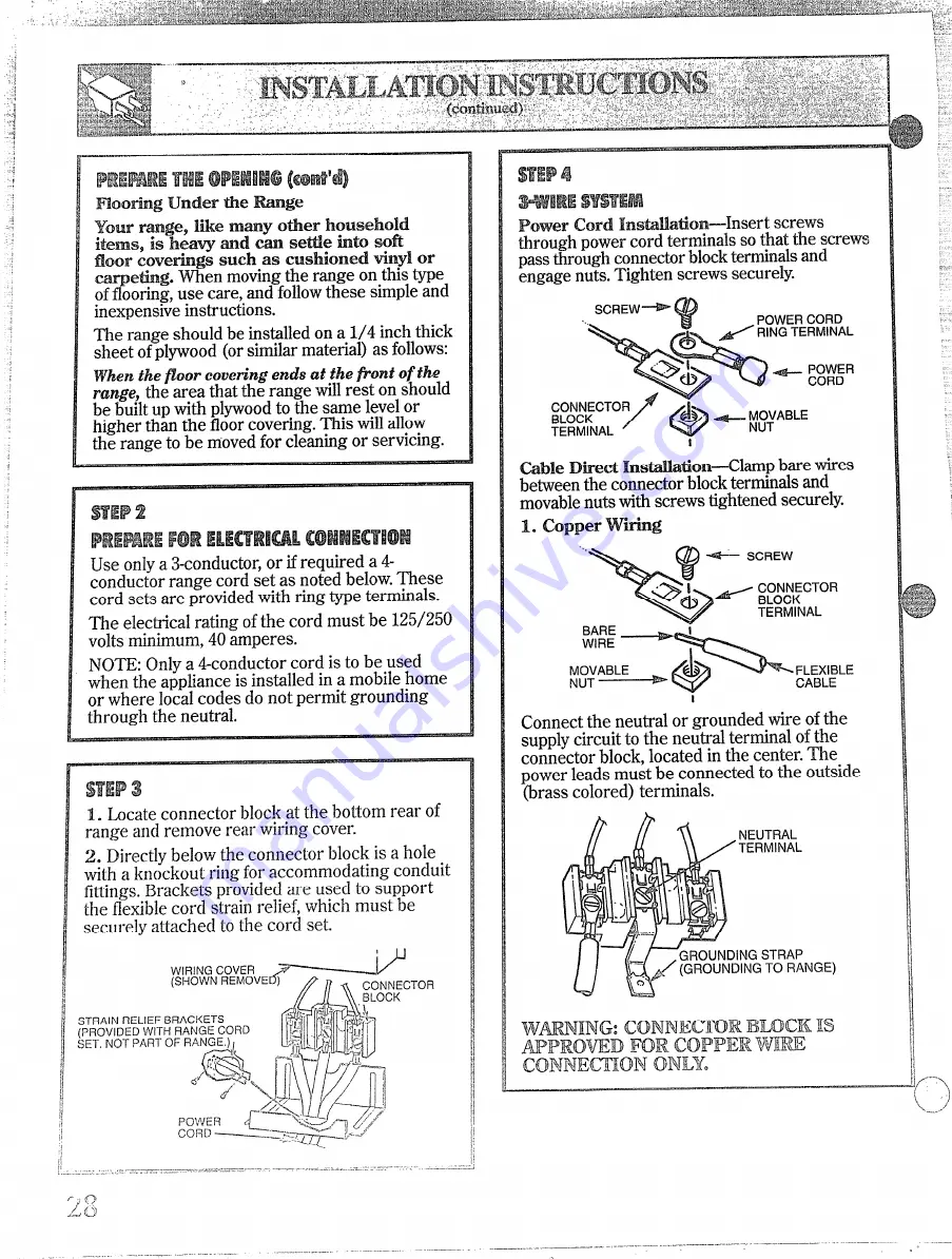 GE JBC16GR Use And Care & Installation Manual Download Page 28