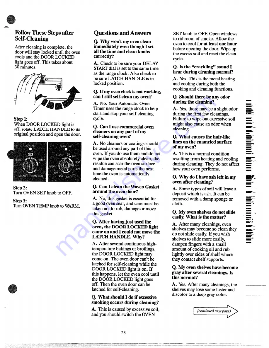 GE JBP28G Use And Care Manual Download Page 23