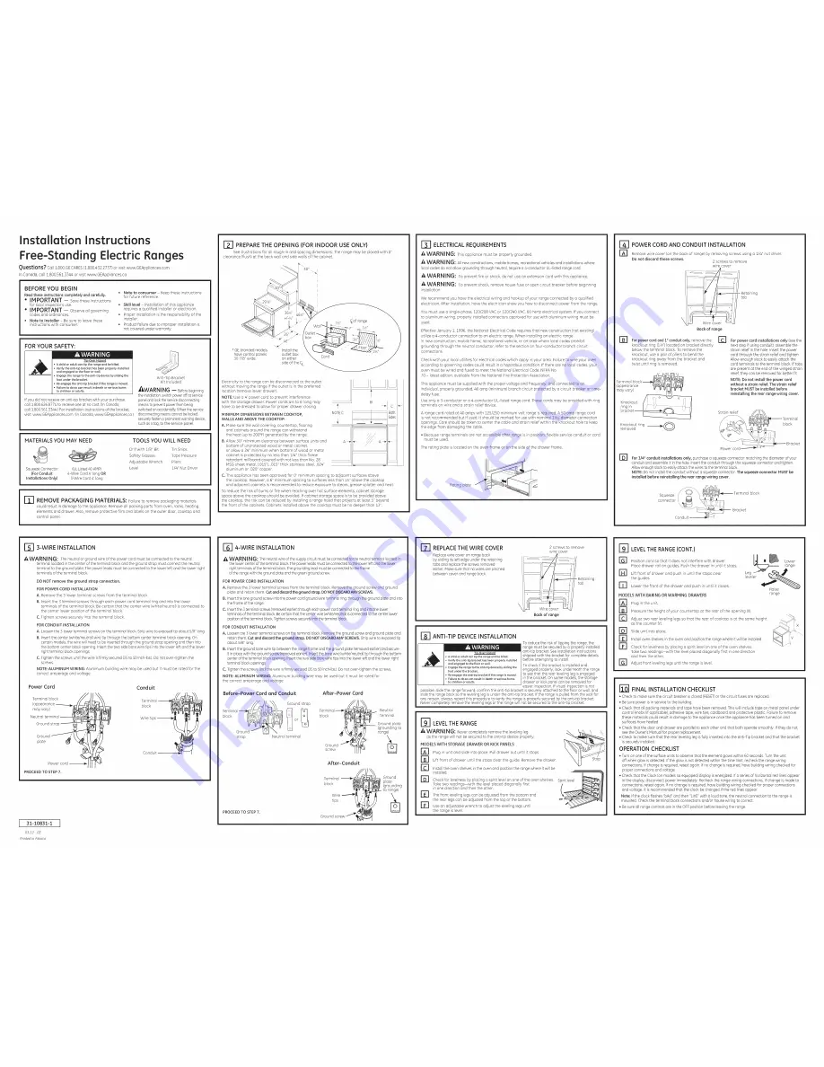 GE JBS03BM1CT Installation Instructions Download Page 1