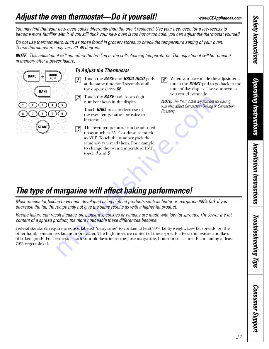 GE JCB900 Owner'S Manual & Installation Instructions Download Page 27