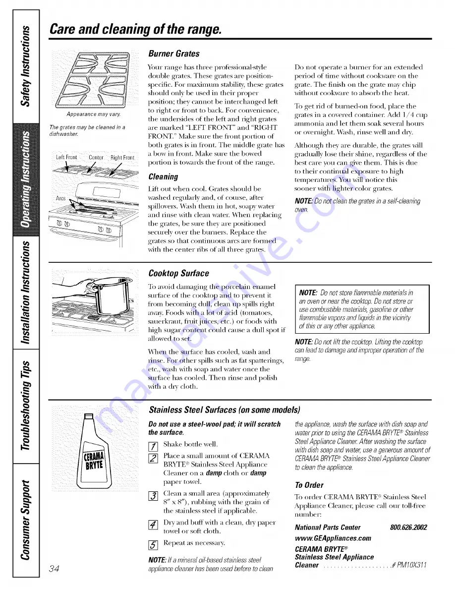 GE JCB900 Owner'S Manual & Installation Instructions Download Page 34