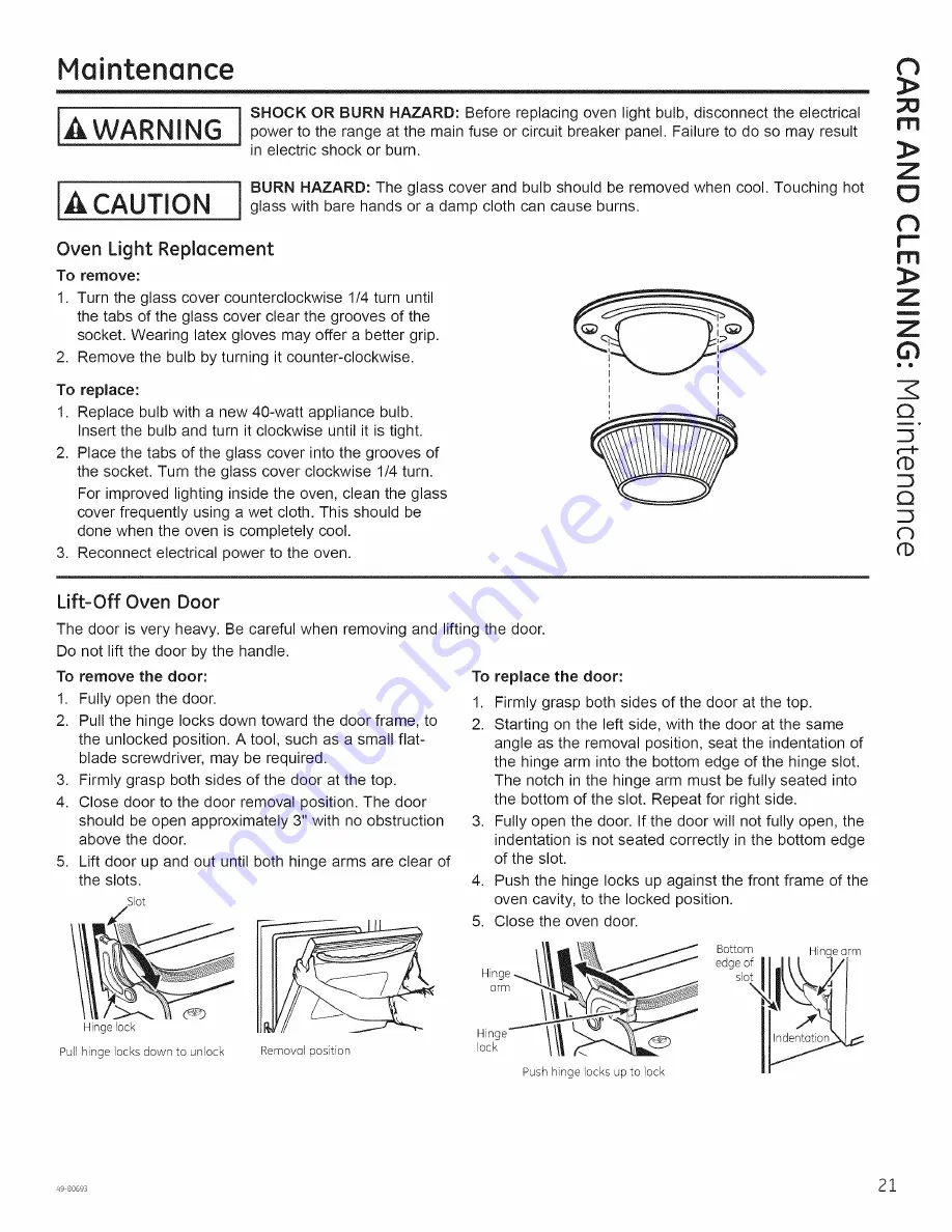 GE JD630DF1BB Owner'S Manual Download Page 21