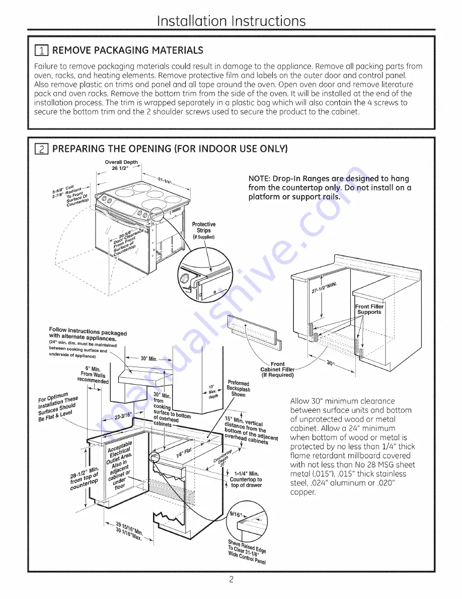 GE JDS28DF1WW Installation Instructions Manual Download Page 2