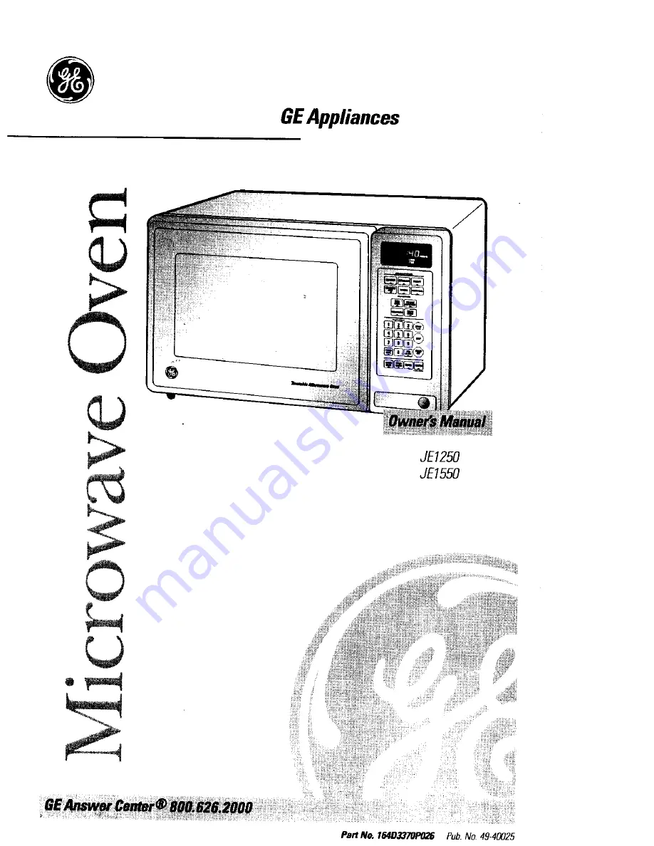 GE JE1250 Owner'S Manual Download Page 1