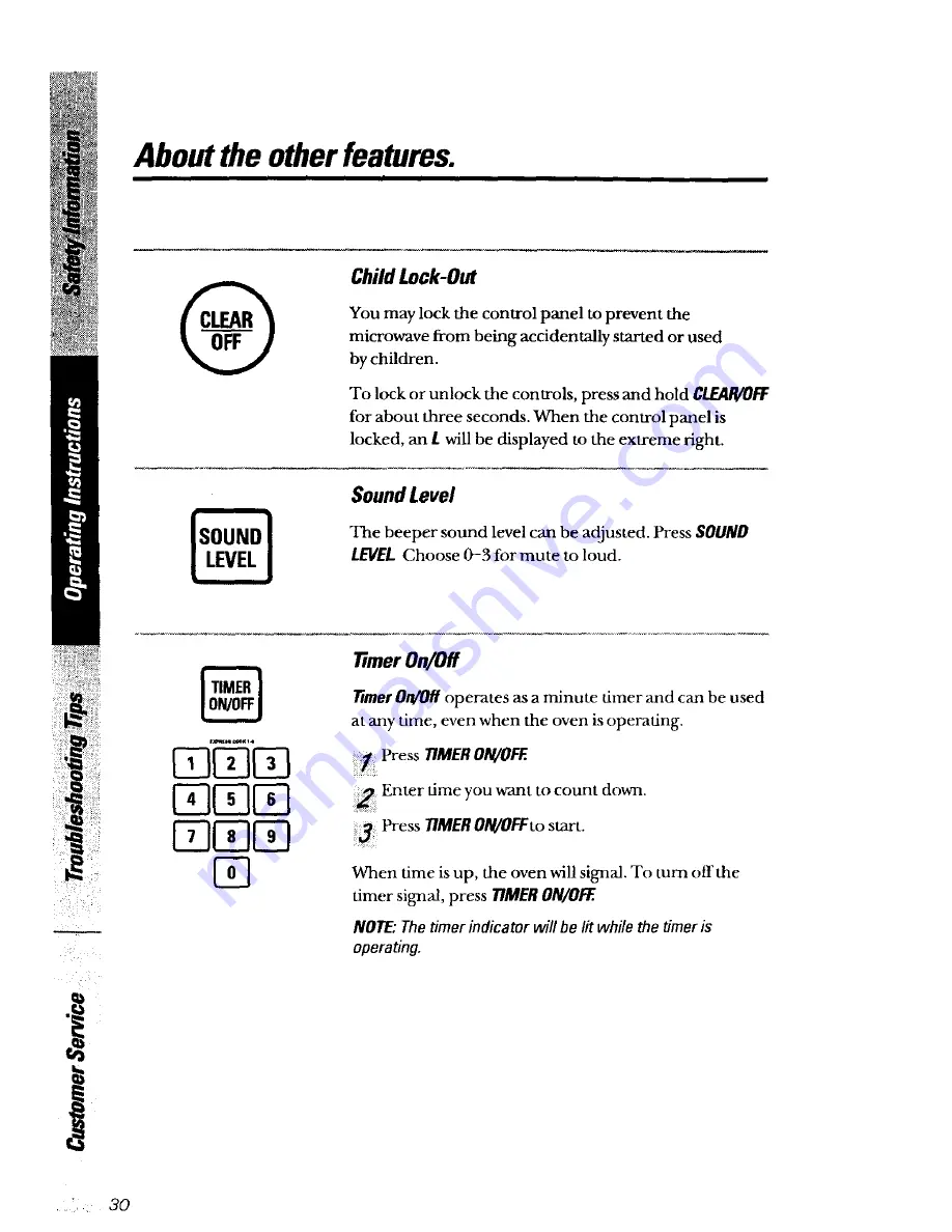 GE JE1250 Owner'S Manual Download Page 30