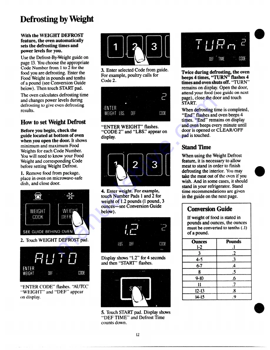 GE JE1435G Use And Care Manual Download Page 12