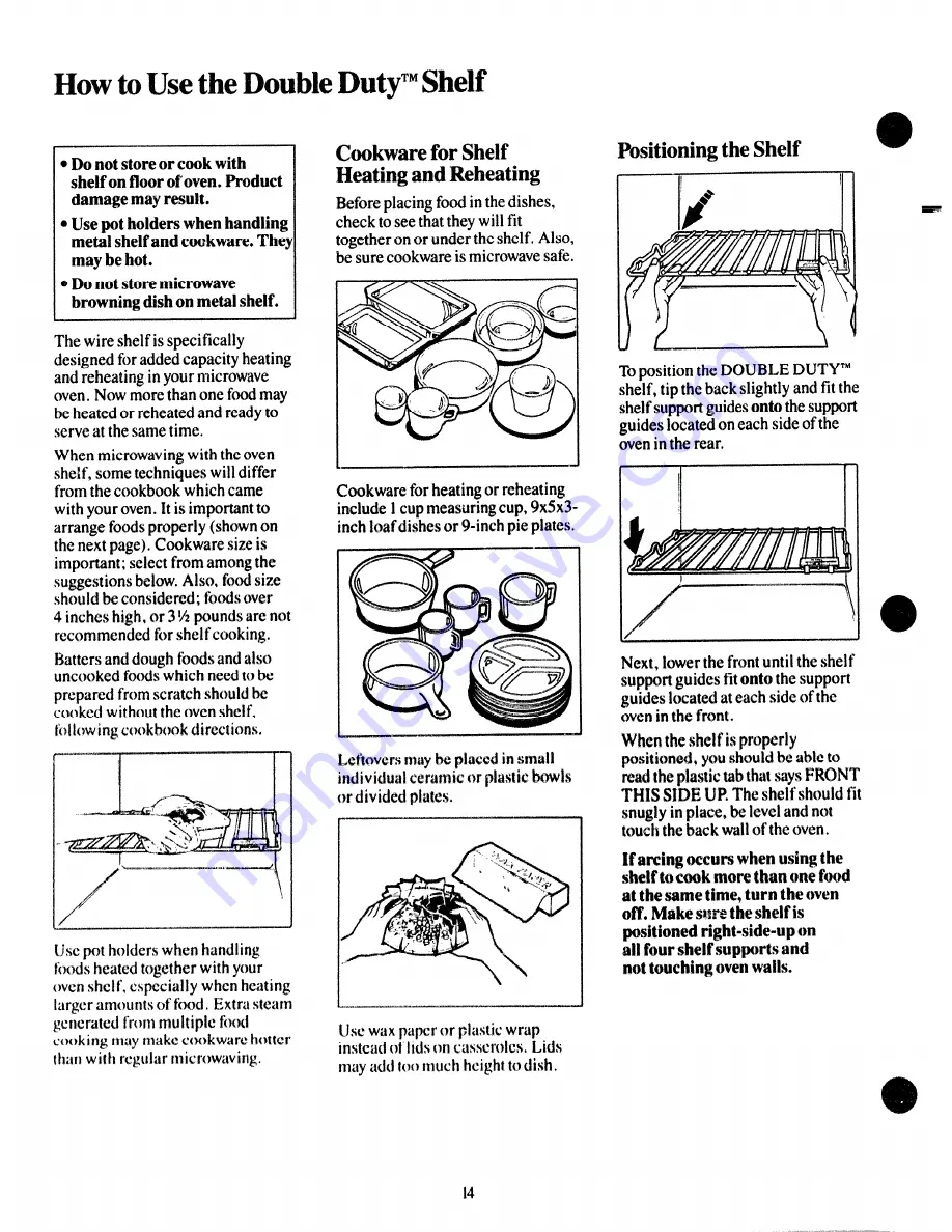 GE JE1435G Use And Care Manual Download Page 14