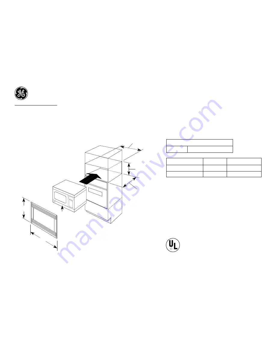 GE JE1860BH Dimensions Download Page 1