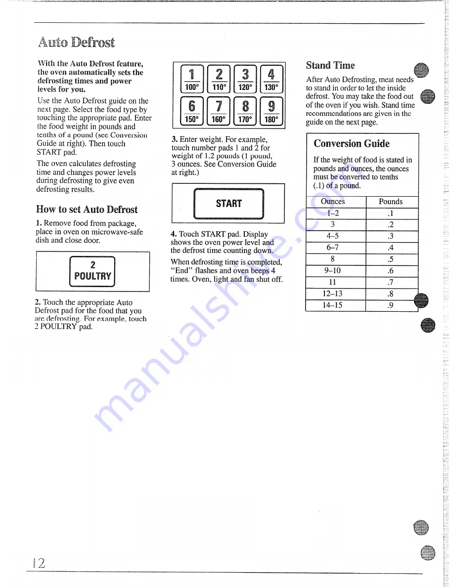 GE JE85T Use And Care & Cooking Manual Download Page 12