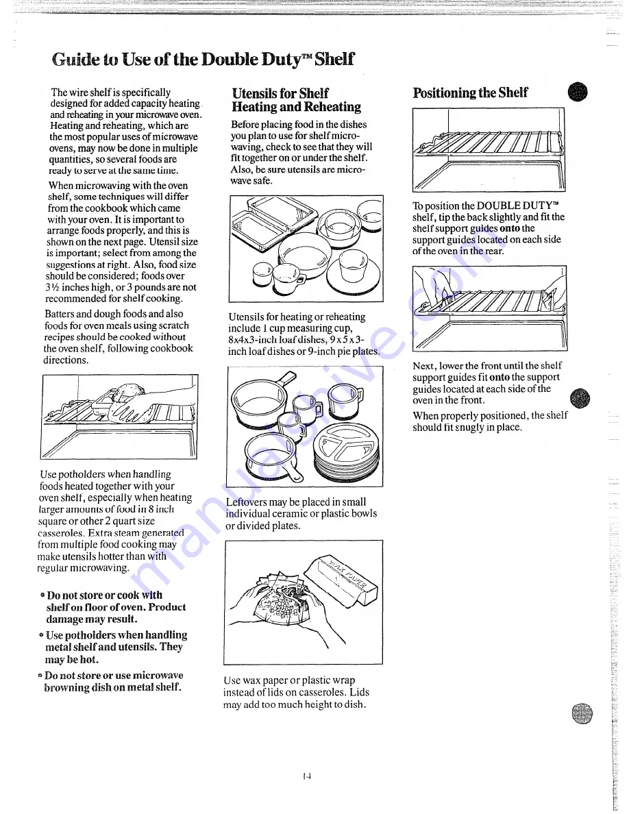 GE JE87 Use And Care Manual Download Page 14