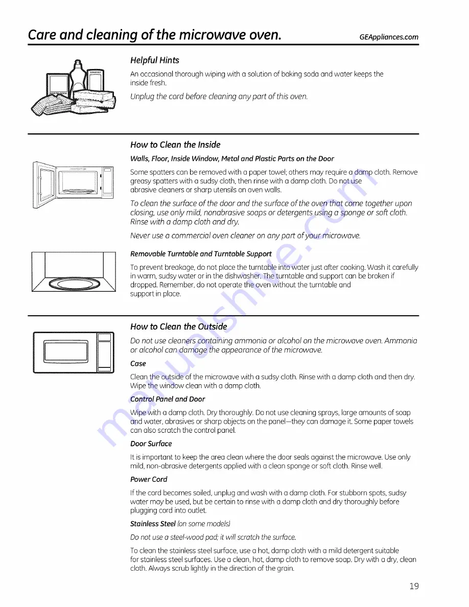 GE JES1139 Owner'S Manual Download Page 19