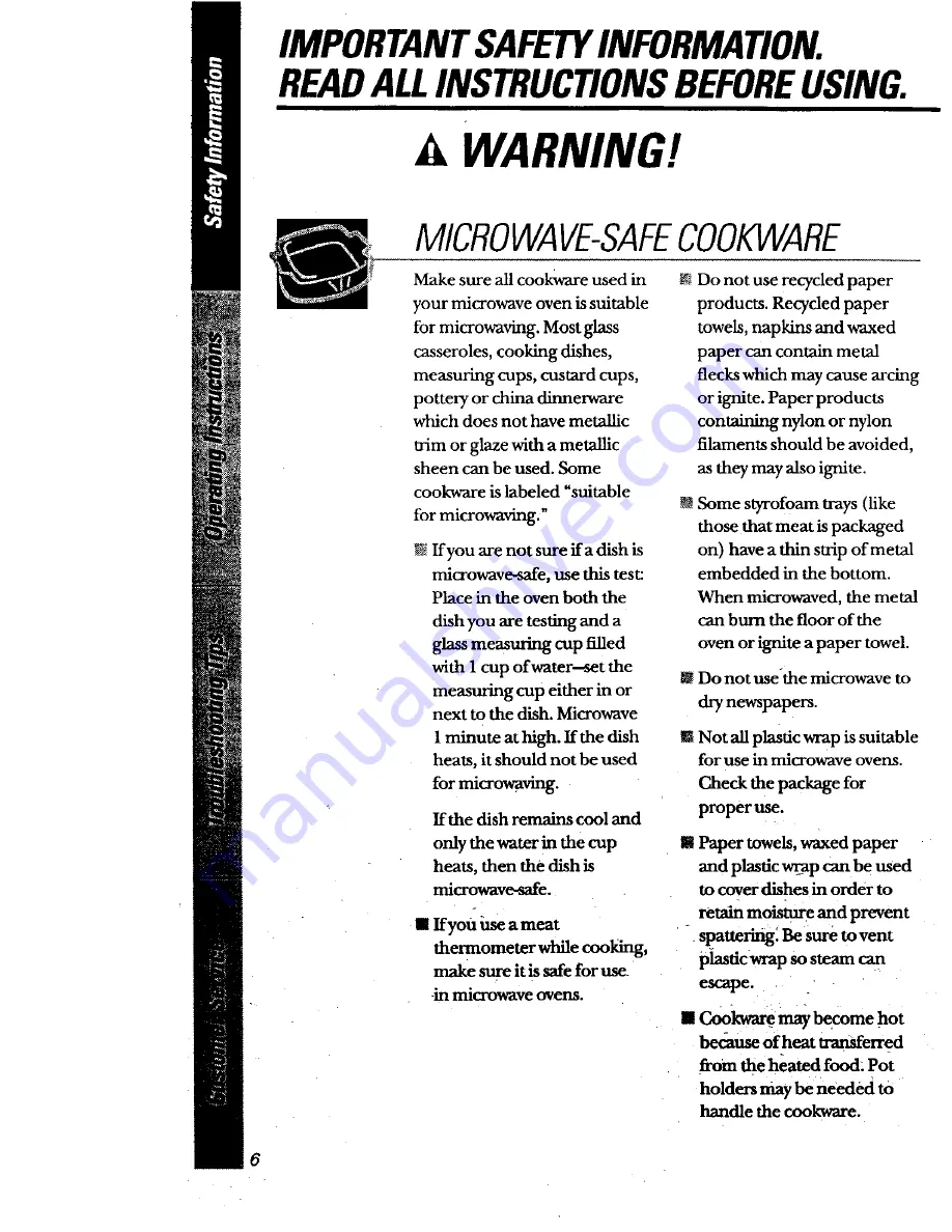 GE JES934 Owner'S Manual Download Page 6