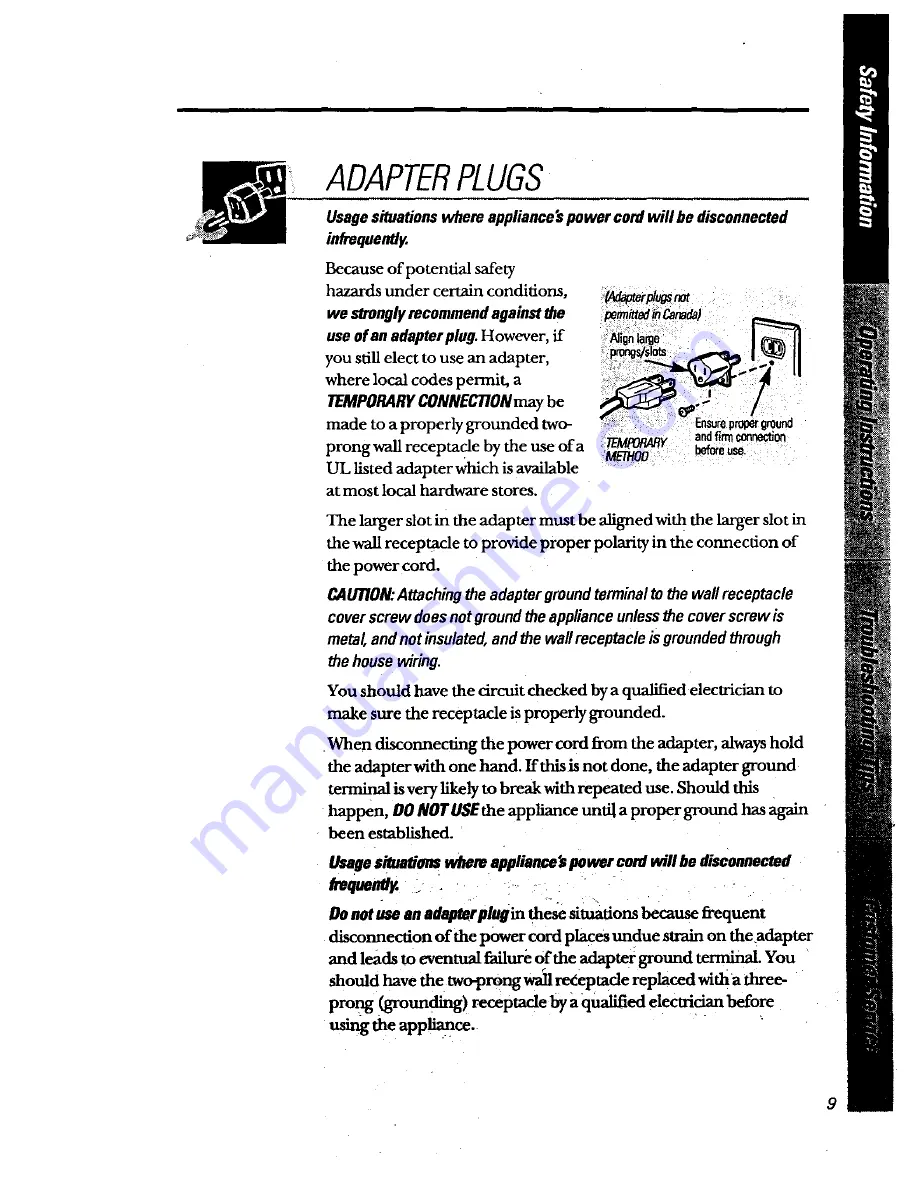 GE JES934 Owner'S Manual Download Page 9