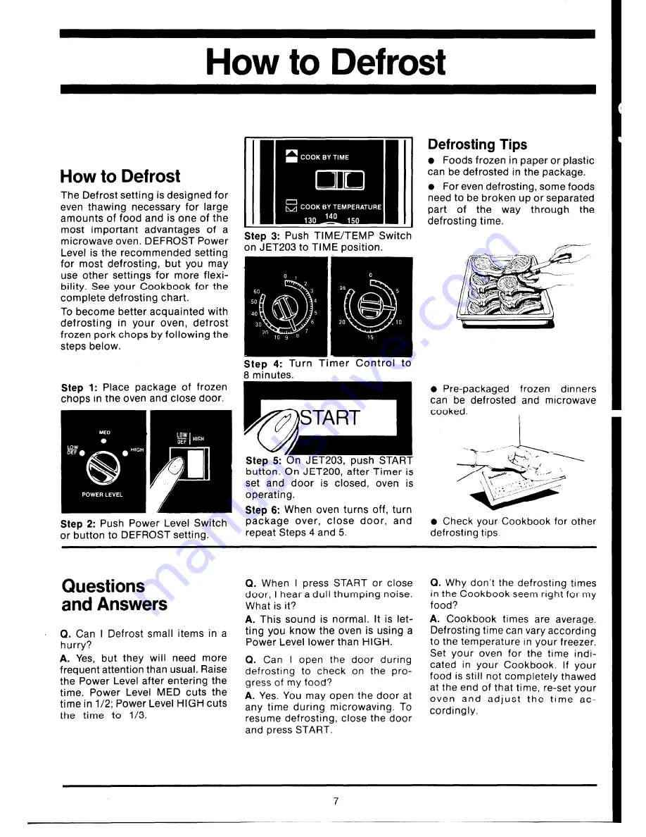 GE JET200 Use And Care Manual Download Page 7