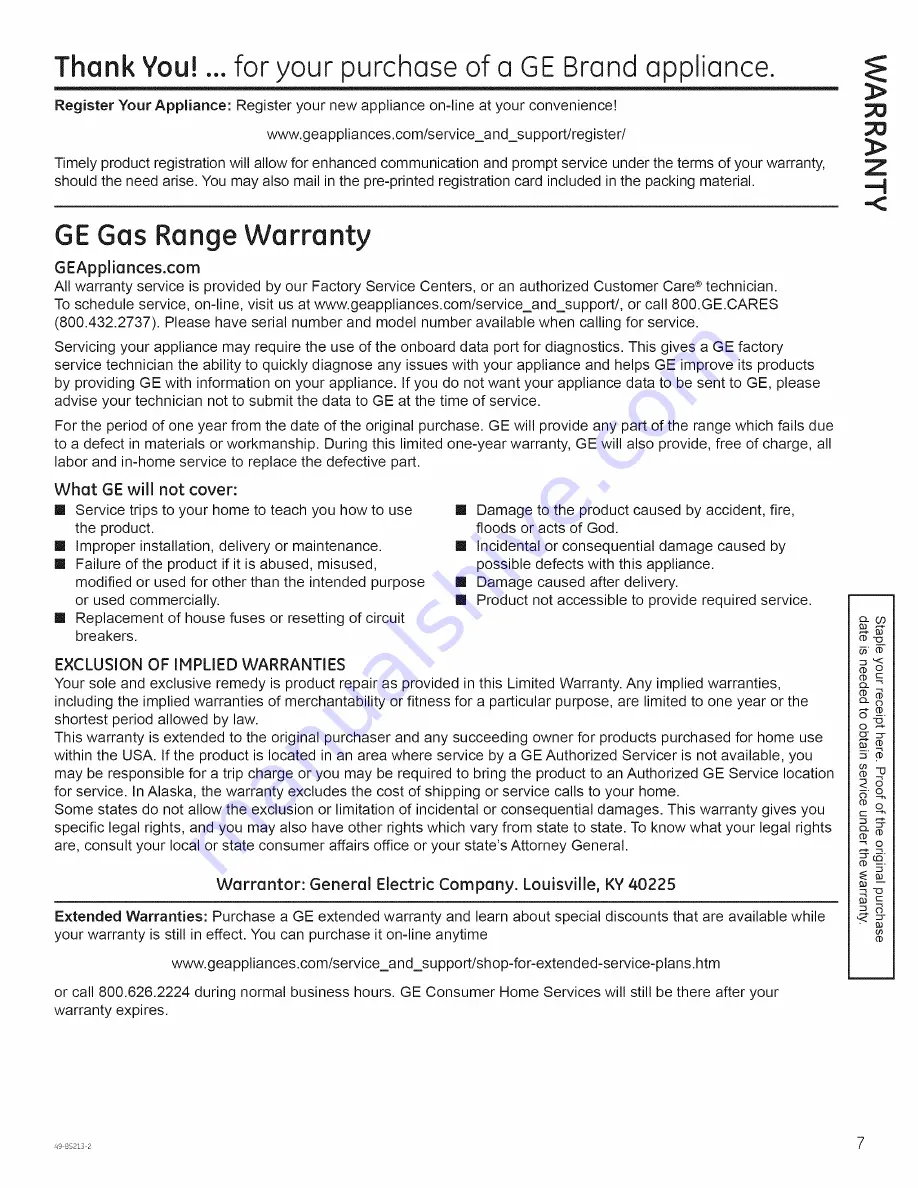 GE JGB850DEF1BB Скачать руководство пользователя страница 7