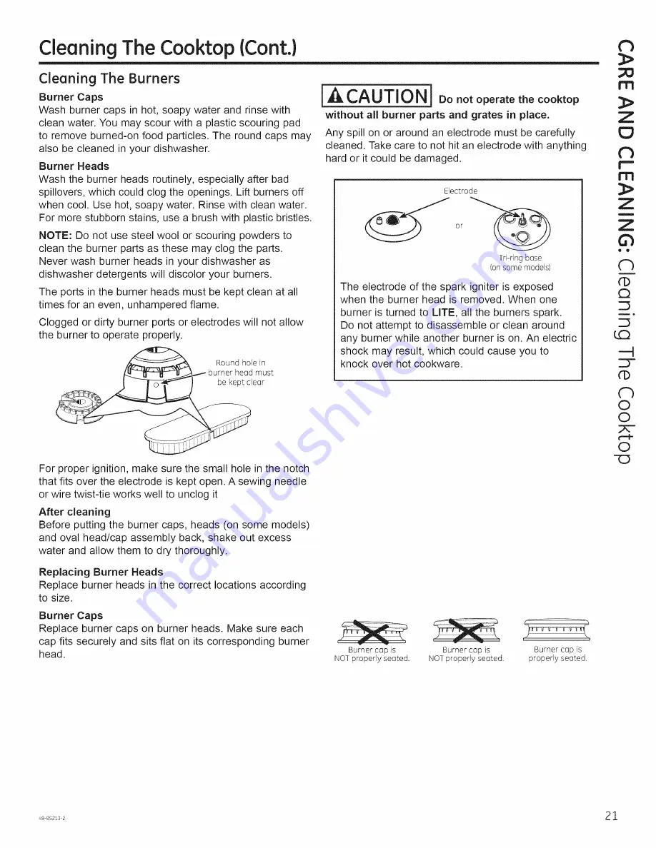 GE JGB850DEF1BB Owner'S Manual Download Page 21