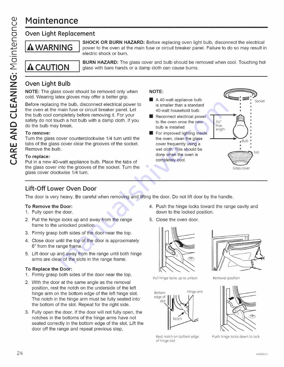 GE JGB850DEF1BB Owner'S Manual Download Page 24