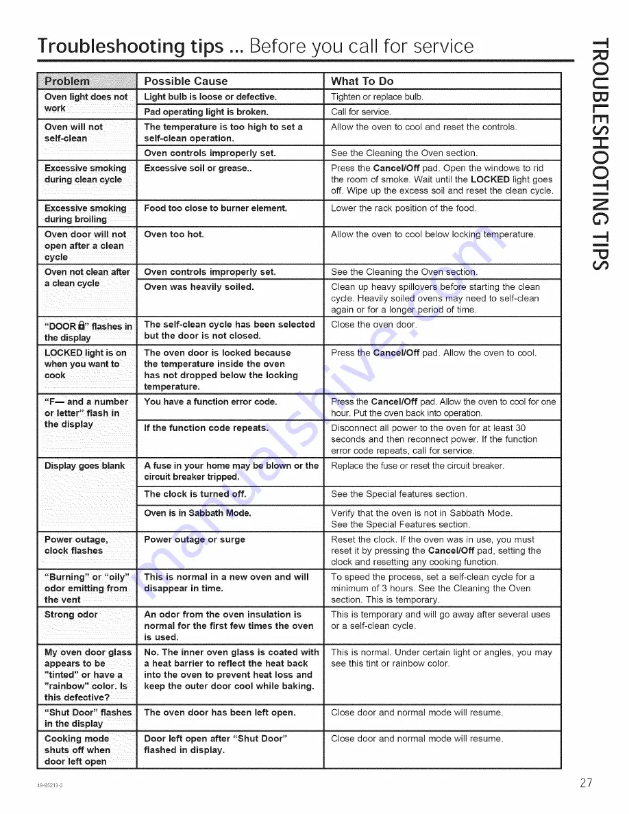 GE JGB850DEF1WW Owner'S Manual Download Page 27