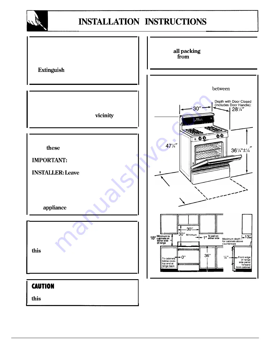 GE JGBP31GEP Use And Care & Installation Manual Download Page 34