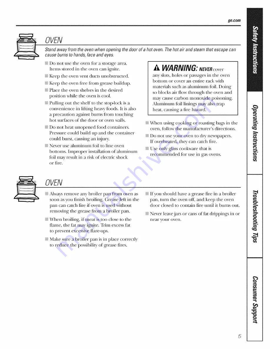 GE JGRP20 Owner'S Manual Download Page 5