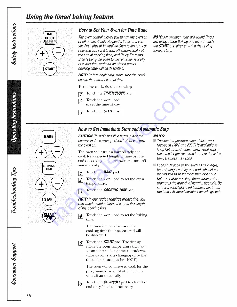 GE JGRP20 Owner'S Manual Download Page 18